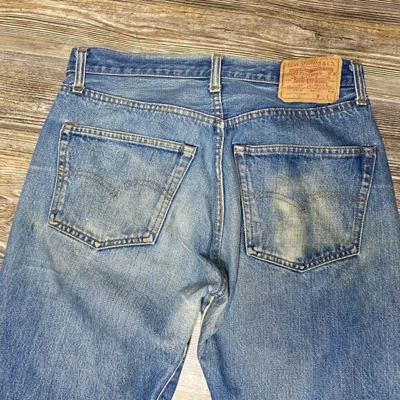 Vintage Levi's 501 Redline Selvedge Denim #6 Button Fly 70s USA Jeans 30x29 - Picture 9 of 16